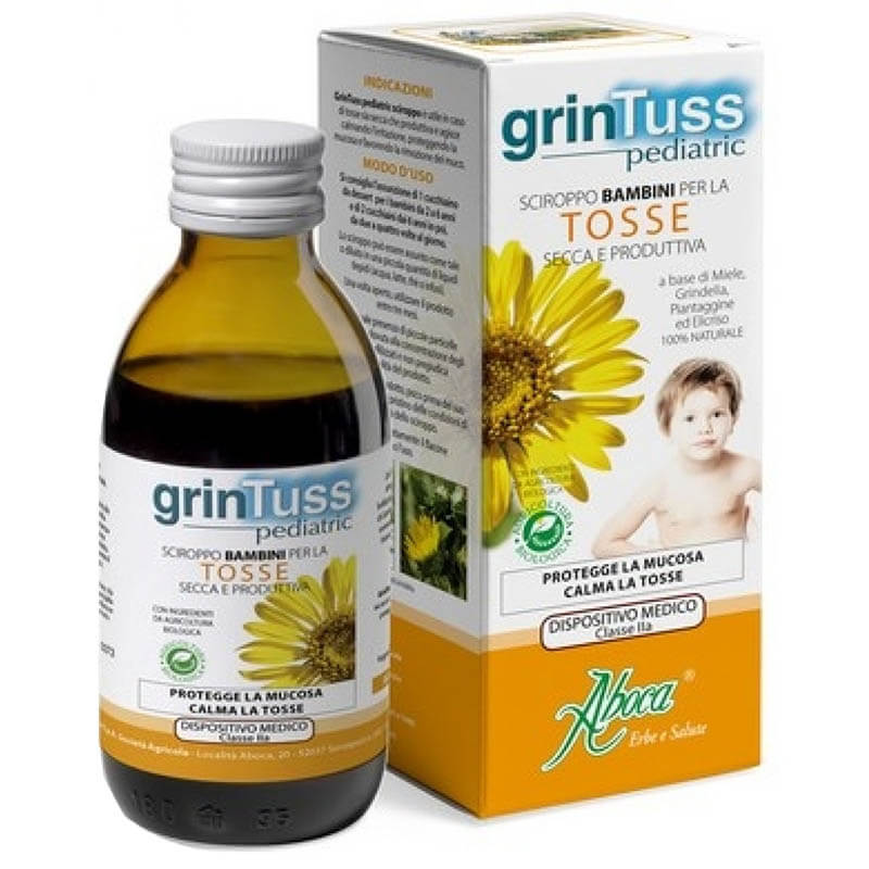 Aboca Grintuss Sirop Bambini Σιρόπι που προστατεύει την ανώτερη αναπνευστική οδό Healthspot Overespa