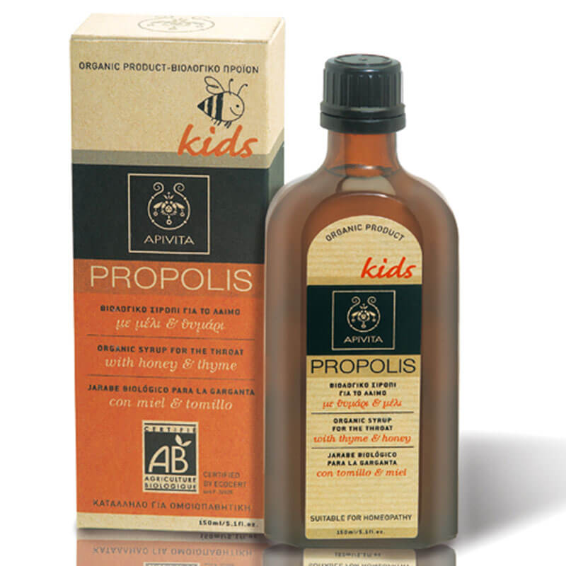Apivita propolis βιολογικό σιρόπι λαιμού kids 150ml -healthspot overespa