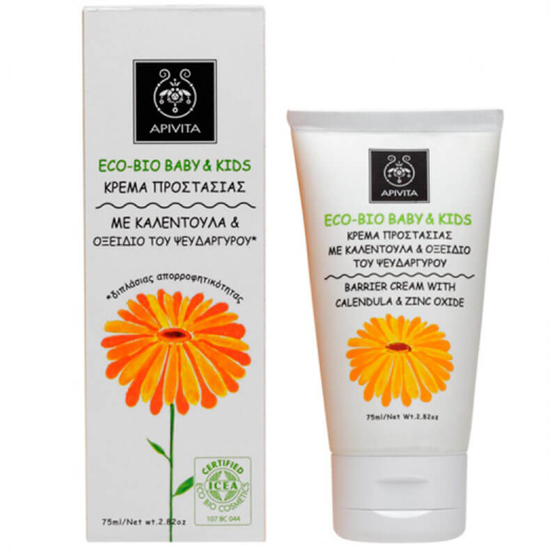 Apivita Eco-bio Baby Kids Κρέμα προστασίας με καλέντουλα & οξείδιο του ψευδαργύρου 75ML Healthspot Overespa
