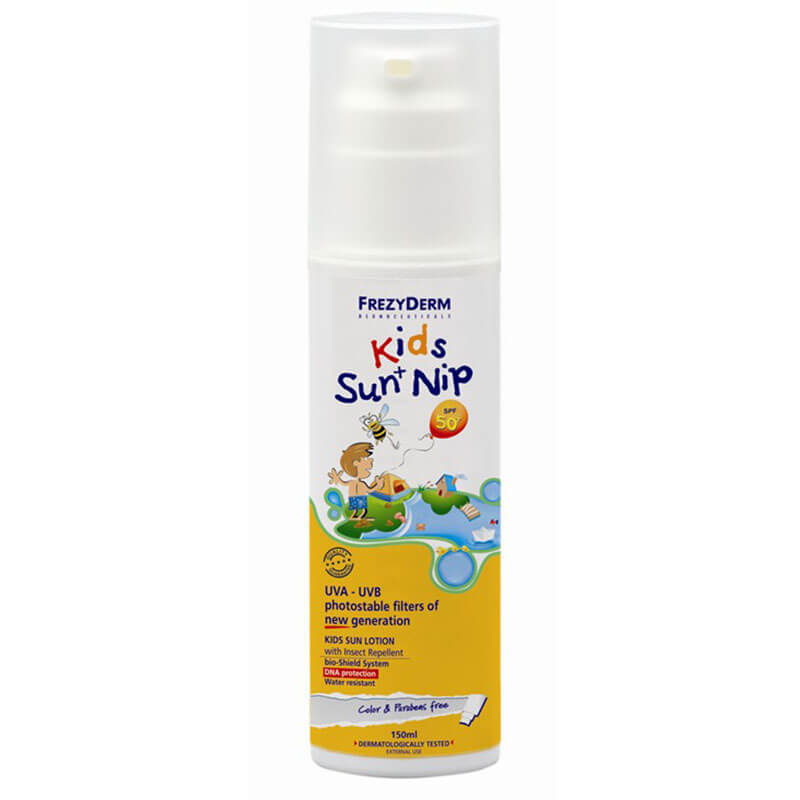 frezyderm Kid S Sun Nip Παιδικό αντιηλιακό γαλάκτωμα προσώπου και σώματος Spf50+150ml Healthspot Overespa