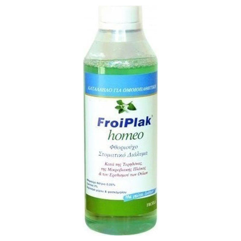 Froika Froiplak Homeo 500ml  Δυόσμος Συμβάλλει στην ισχυροποίηση της αδαμαντίνης και της οδοντίνης -healthspot overespa