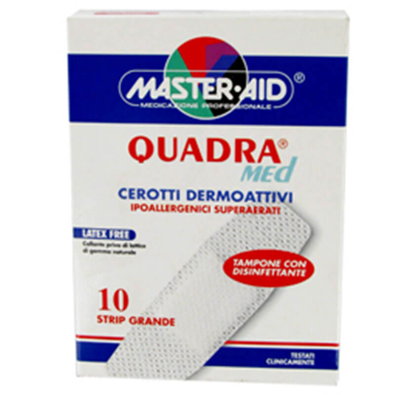 Master aid Quadra 10 strips Διαφανής, αδιάβροχος αυτοκόλλητος μικροεπίδεσμος -healthspot overespa