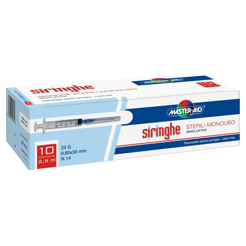 Master aid Σύριγγες 10ml / 21g 10 τεμάχια Τα υλικά που χρησιμοποιούνται για το σώμα της σύριγγας, είναι χρησιμοποιήσιμα και συμβατά με οποιοδήποτε ενέσιμο υγρό - healthspot overespa