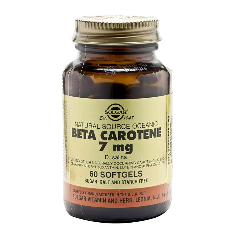 Solgar Beta Carotene 7 Mg Αντιοξειδωτικές κάψουλες Softgels 60s Healthspot Overespa