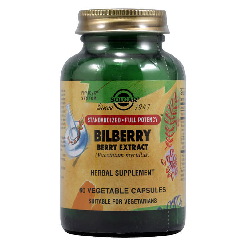 Solgar Bilberry 60mg Ενδυνάμωση και προστασία της όρασης. Vegicaps 50s Healthspot Overespa