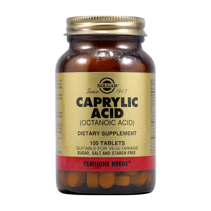 Solgar Caprylic Acid Αντιμυκητισιακή δράση Tabs 100s Healthspot Overespa