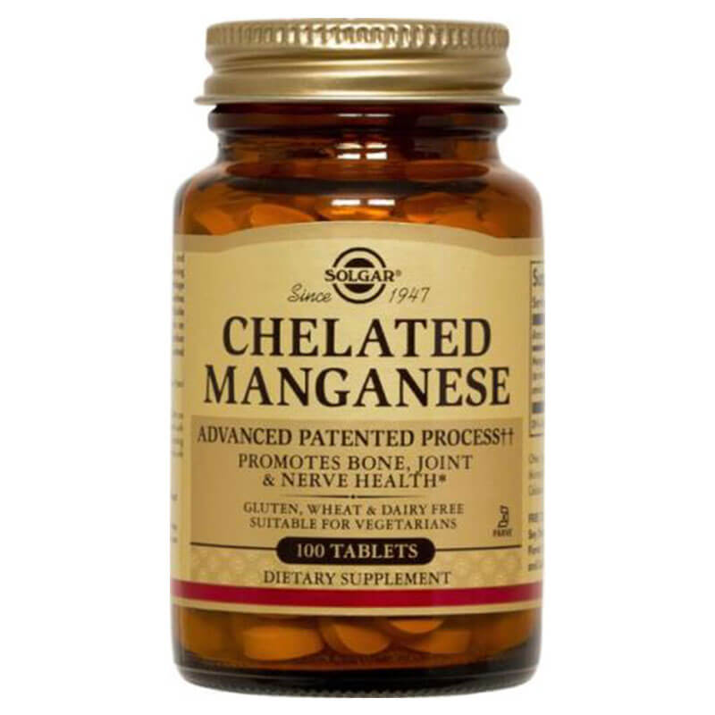 Solgar chelated manganese 8mg tabs 100s -healthspot overespa