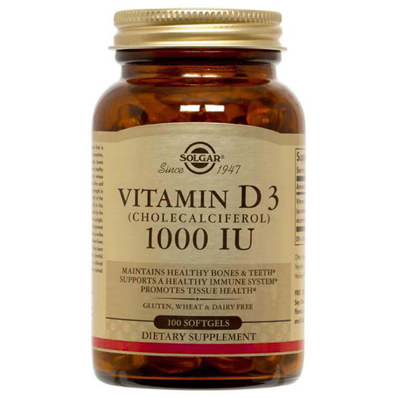 Solgar d-3 1000 iu softgels 100s -healthspot overespa