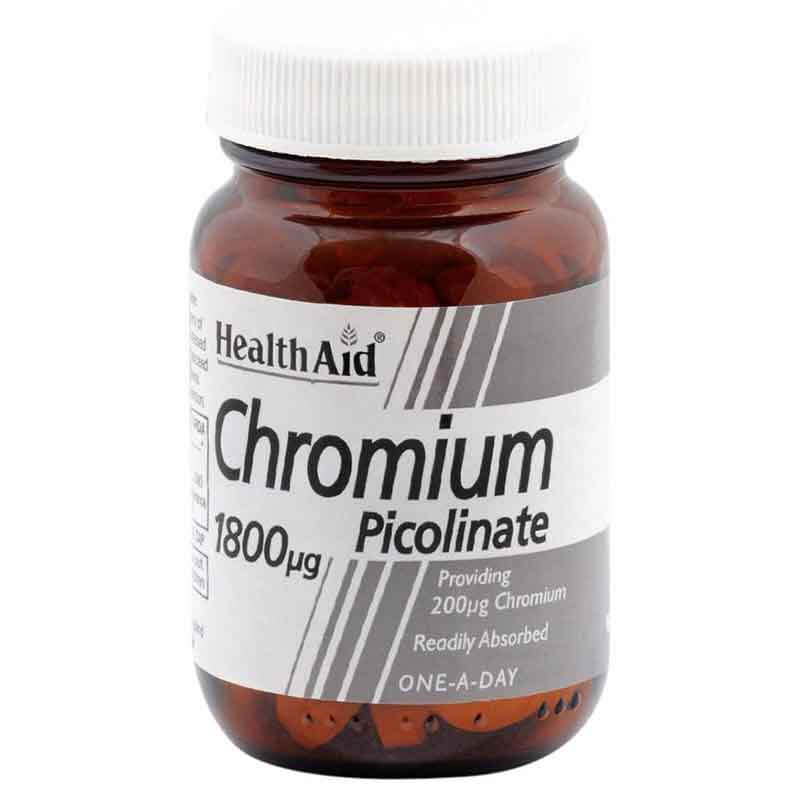 Health aid Chromium Picolinate Ειδικά συμπληρώματα, 1800mg 60tbs Healthspot Overespa